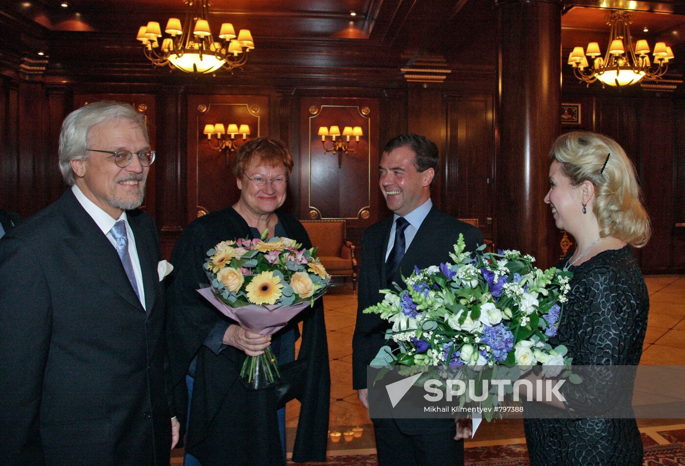 Dmitry Medvedev and Tarja Halonen