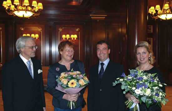 Dmitry Medvedev and Tarja Halonen