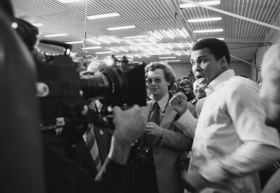 Renowned American boxer Muhammad Ali visiting Moscow
