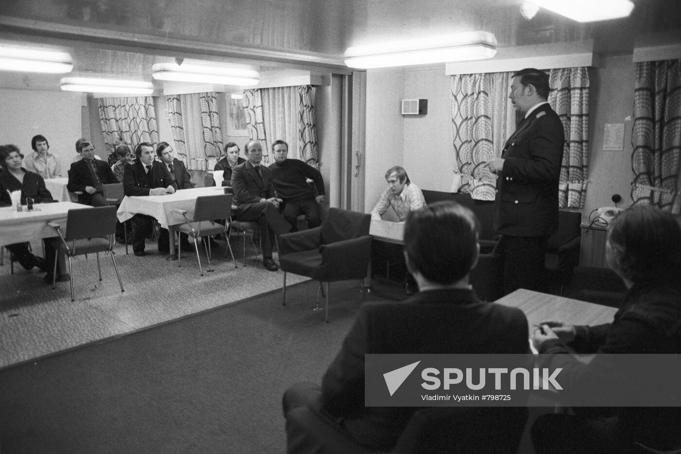 Crew of motor ship "Dmitry Pozharsky"
