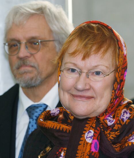 Tarja Halonen with her husband, Pentti Arajarvi