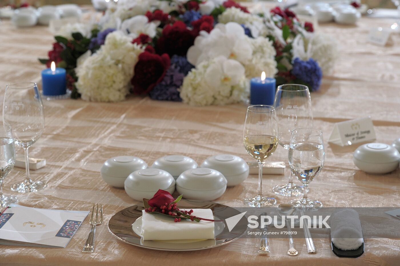 Table setting for official dinner