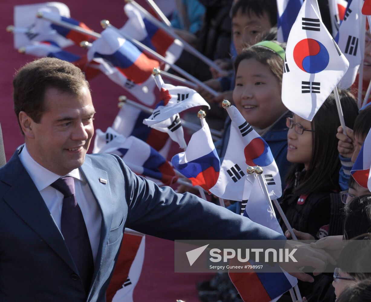 Dmitry Medvedev on official visit to Republic of Korea