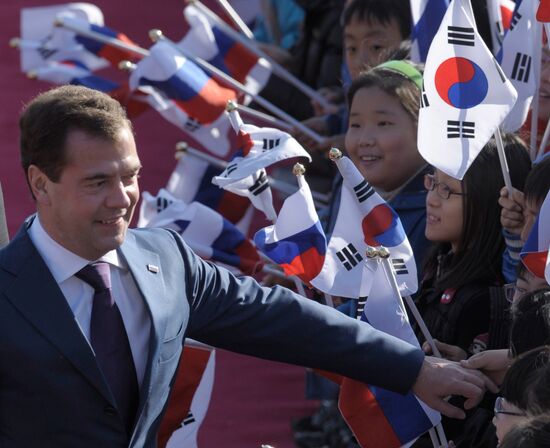 Dmitry Medvedev on official visit to Republic of Korea