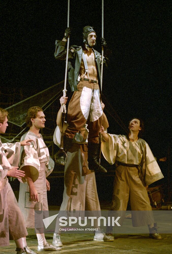 Scene from "Victory over the Sun" opera-play