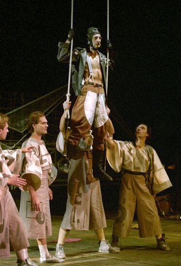 Scene from "Victory over the Sun" opera-play