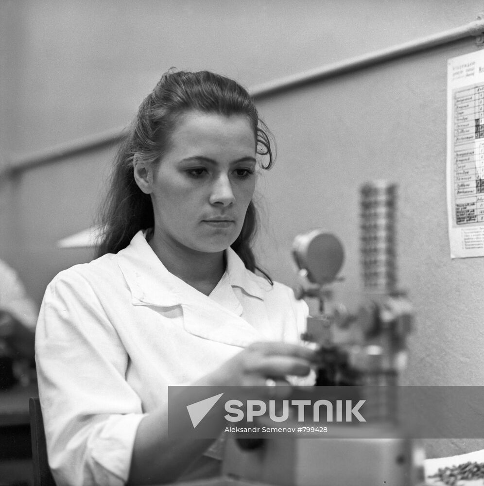 Worker. Kalibr Instrument Plant.