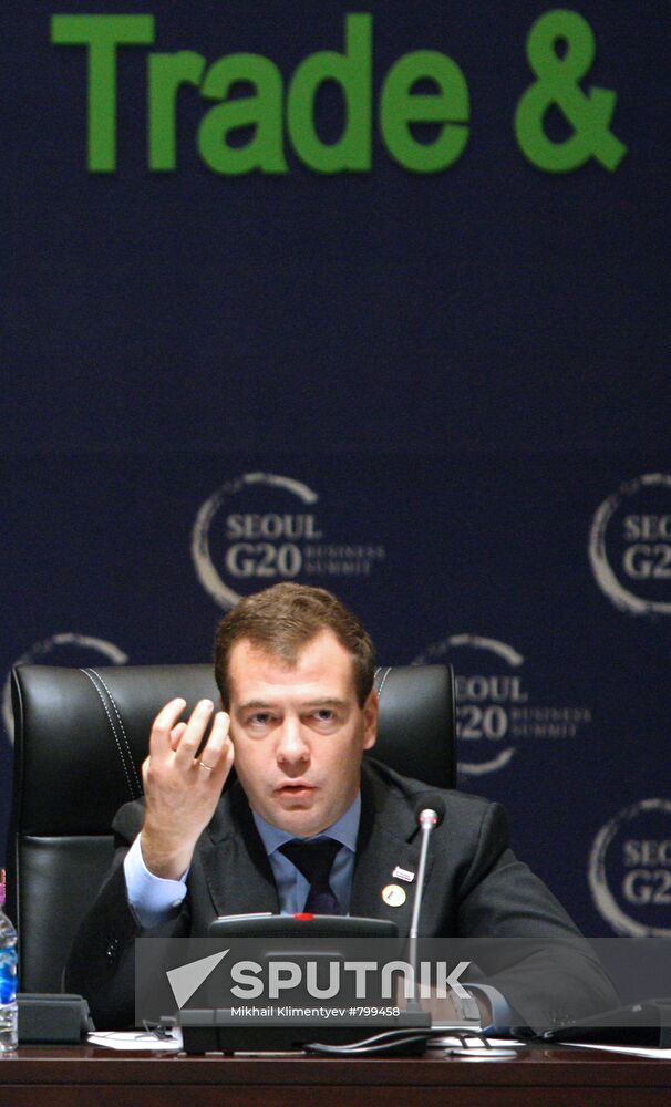 Dmitry Medvedev takes part in G20 summit in Seoul