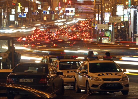 Traffic jams in Tverskaya Street