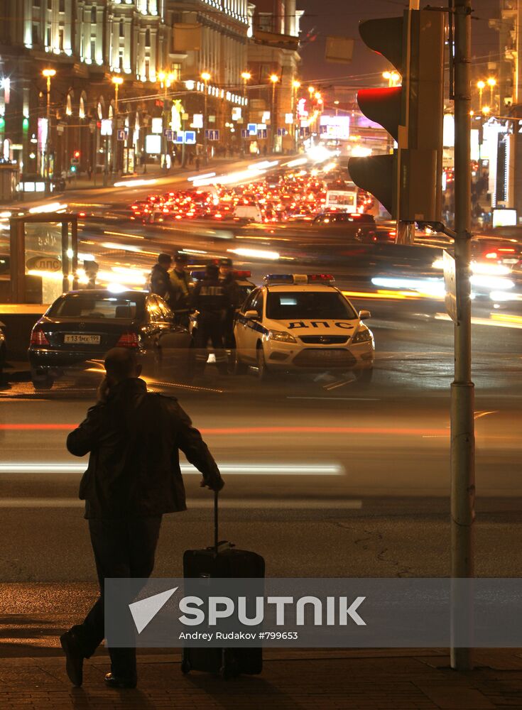 Traffic jams in Tverskaya Street