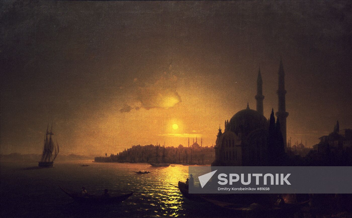 AIVAZOVSKY "CONSTANTINOPLE IN MOONLIGHT" PAINTING
