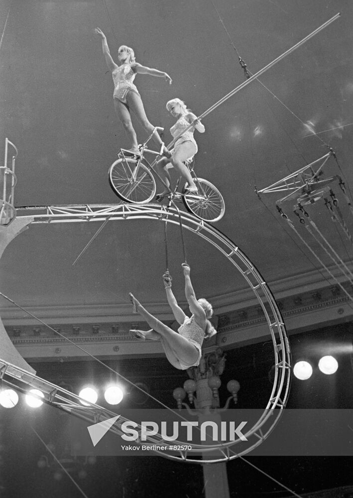 Circus acrobats performing 