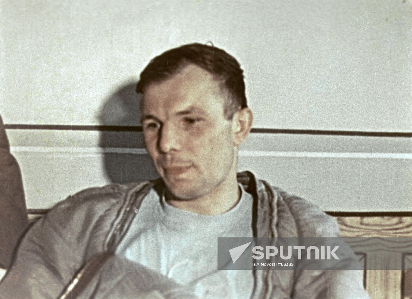 Gagarin after landing