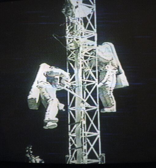 Cosmonauts Afanasyev Avdeyev extravehicular activity