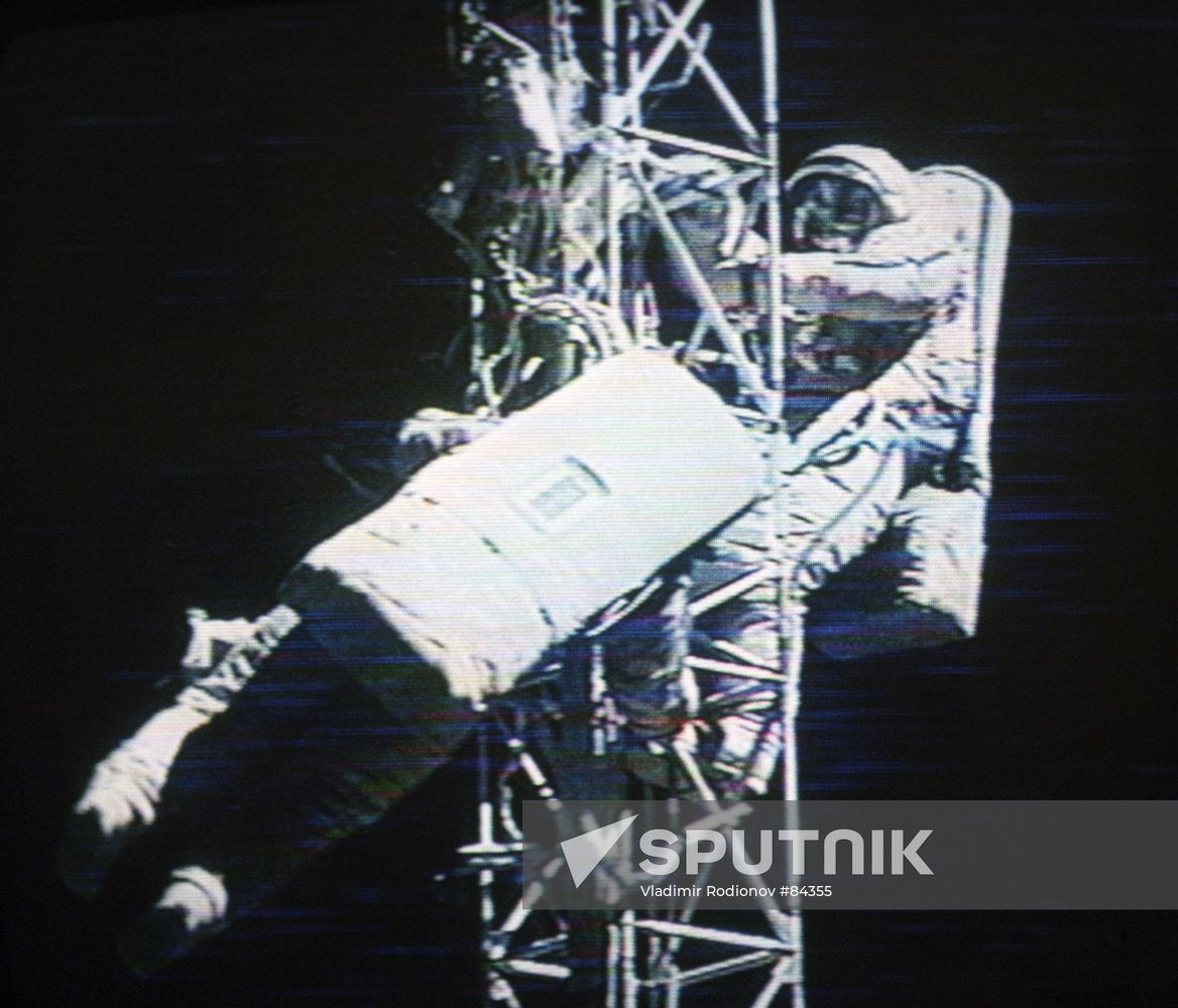 Cosmonauts Afanasyev Avdeyev extravehicular activity