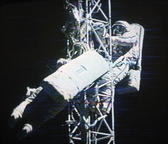 Cosmonauts Afanasyev Avdeyev extravehicular activity