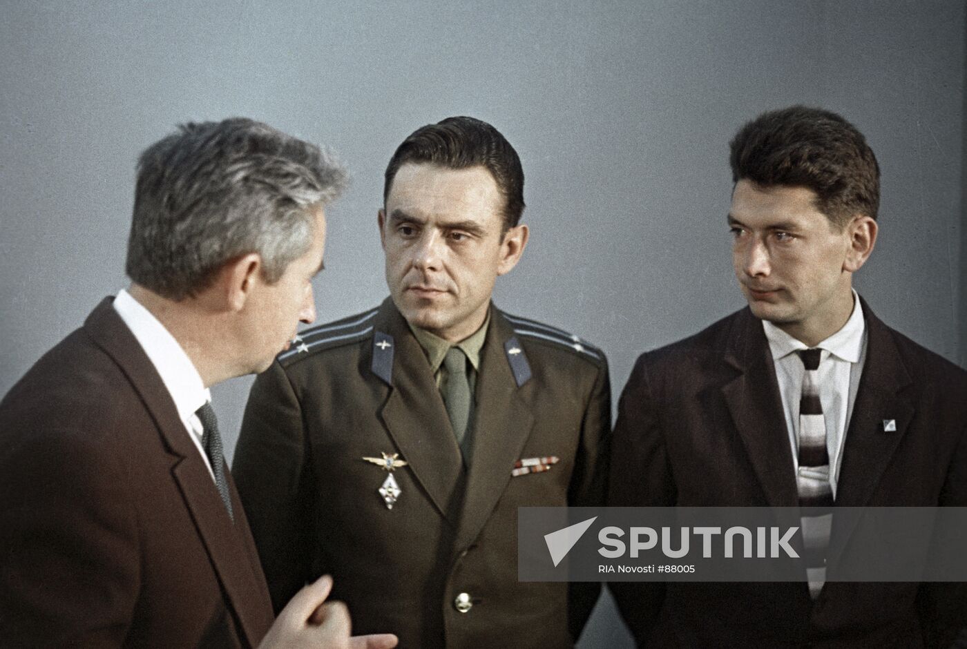 Cosmonauts Konstantin Feoktistov, Vladimir Komarov and Boris Yegorov