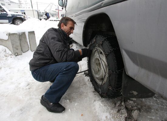 Heavy snowfall in Vladivostok