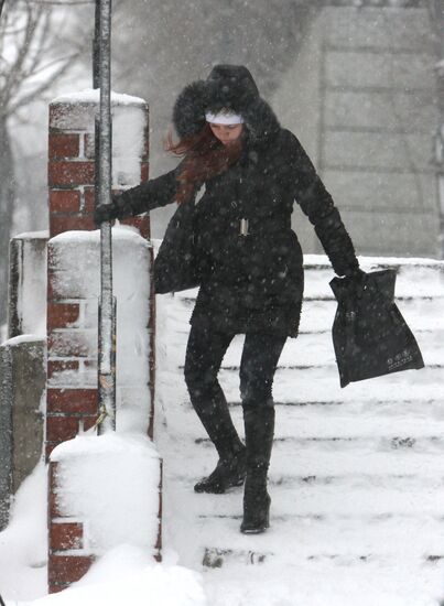 Heavy snowfall in Vladivostok