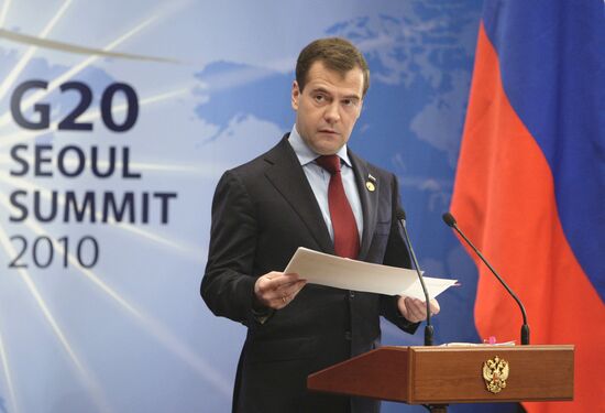 Dmitry Medvedev attends G20 summit in Seoul