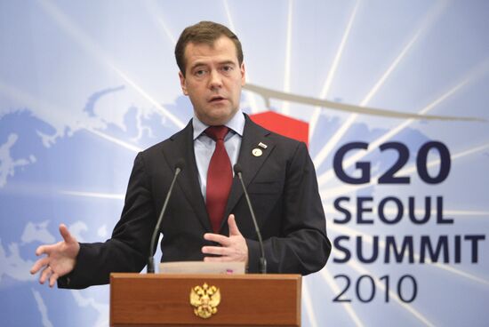 Dmitry Medvedev attends G20 summit in Seoul