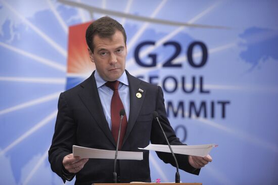 Dmitry Medvedev attends G20 summit in Seoul