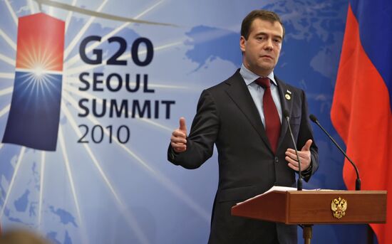 Dmitry Medvedev attends G20 summit in Seoul