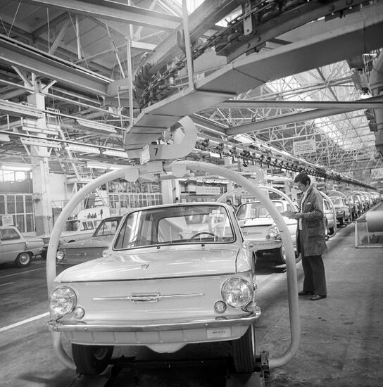 "Zaporozhets" car on conveyor of Zaporozhye Auto Plant