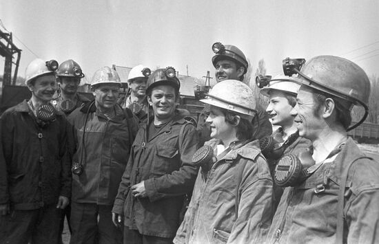 Workers of the Lesnaya Mine