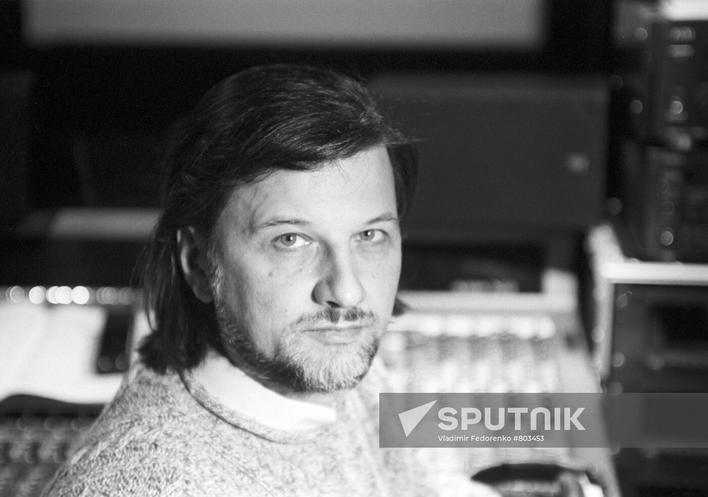 Composer Alexei Rybnikov in recording studio