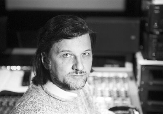 Composer Alexei Rybnikov in recording studio