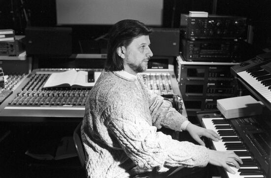 Composer Alexei Rybnikov in recording studio