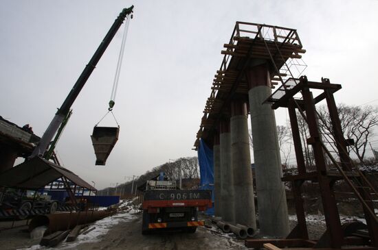 Construction of De Vries-Sedanka dridge in Vladivostok