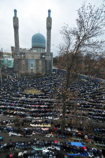 Celebrating the muslim festival Eid al-Adha in St. Petersburg