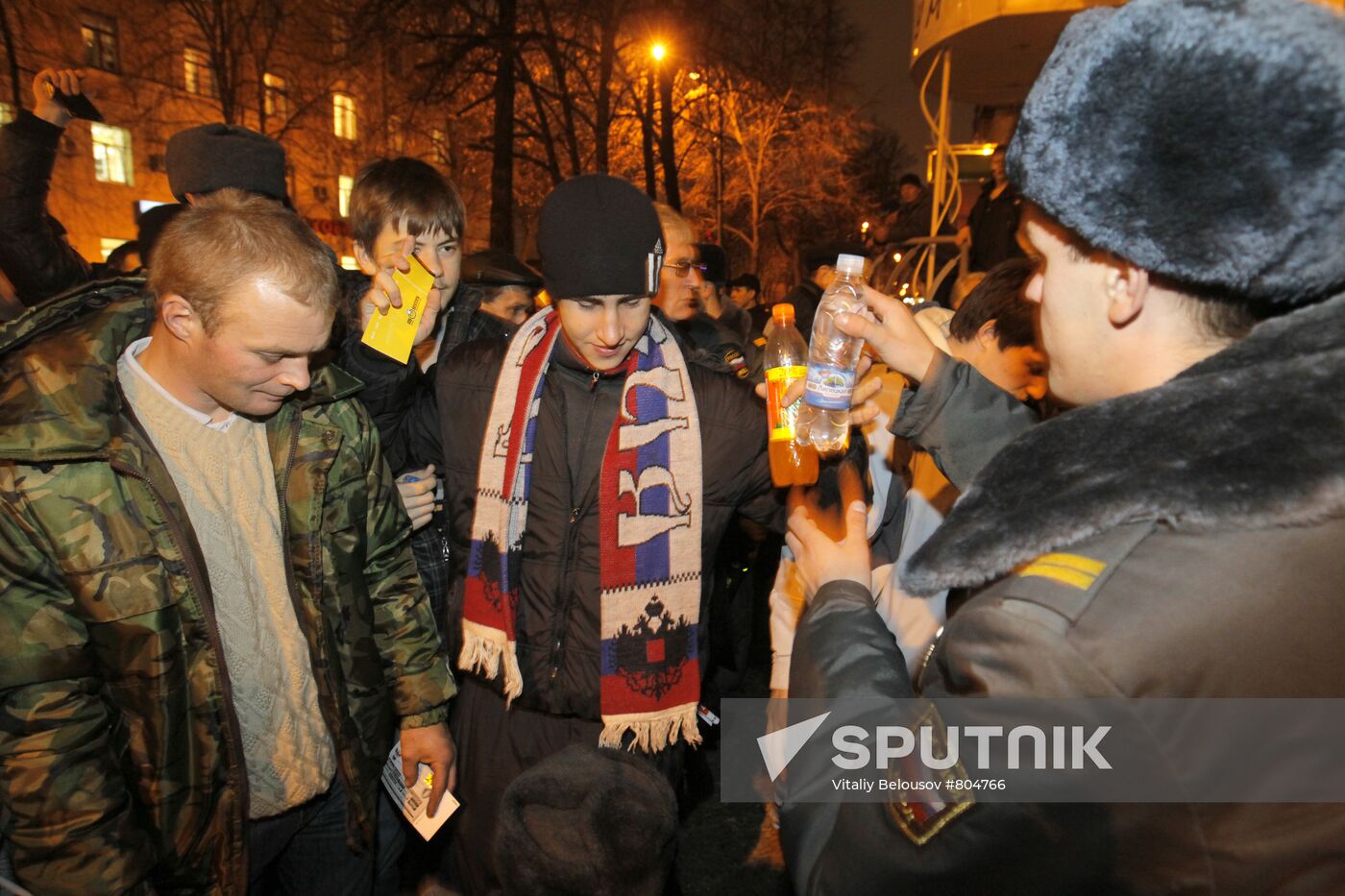 Russian football fans before Russia vs. Belgium match