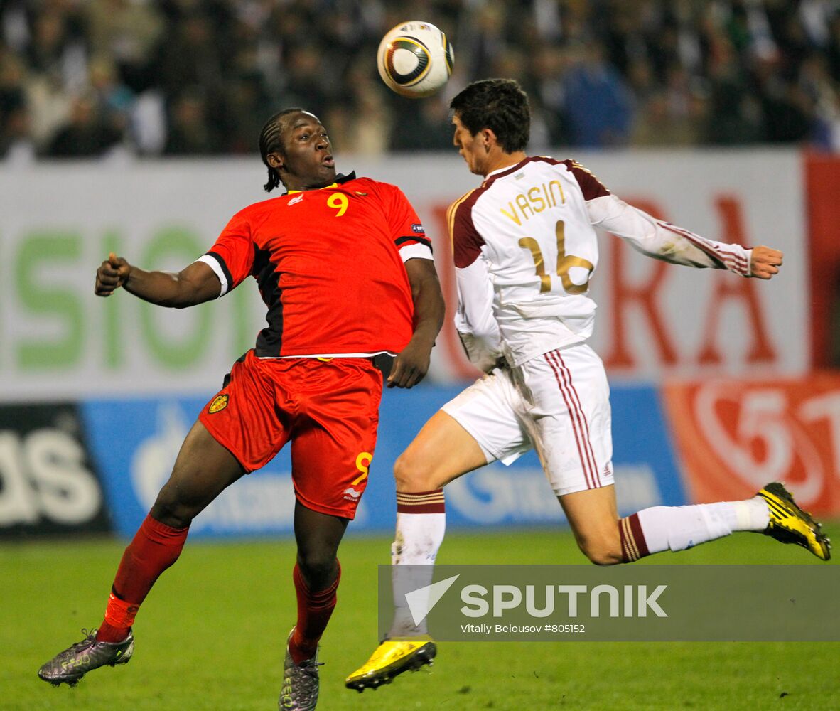 Friendly football match between Russia and Belgium
