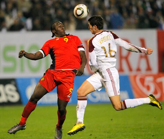 Friendly football match between Russia and Belgium