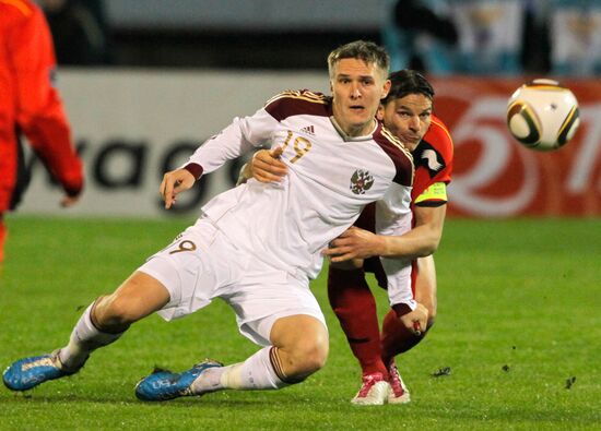 Friendly football match between Russia and Belgium
