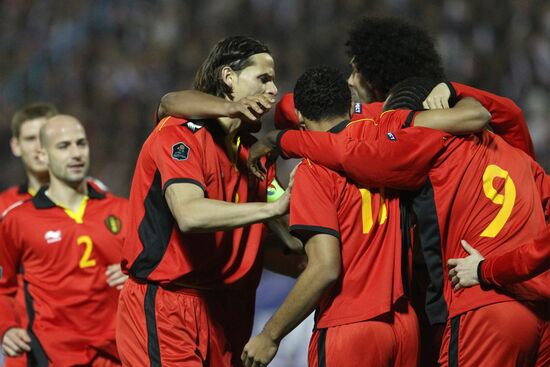 Friendly football match between Russia and Belgium