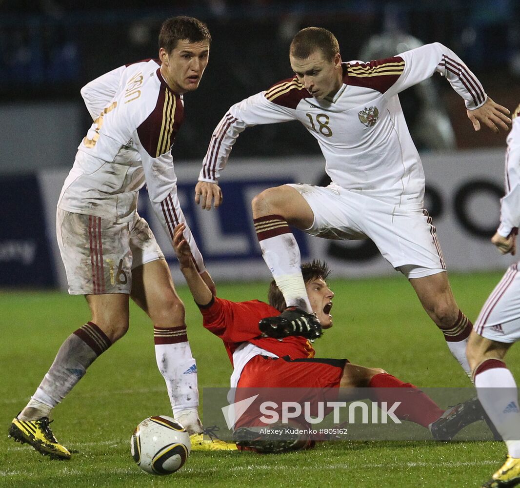 Friendly football match between Russia and Belgium