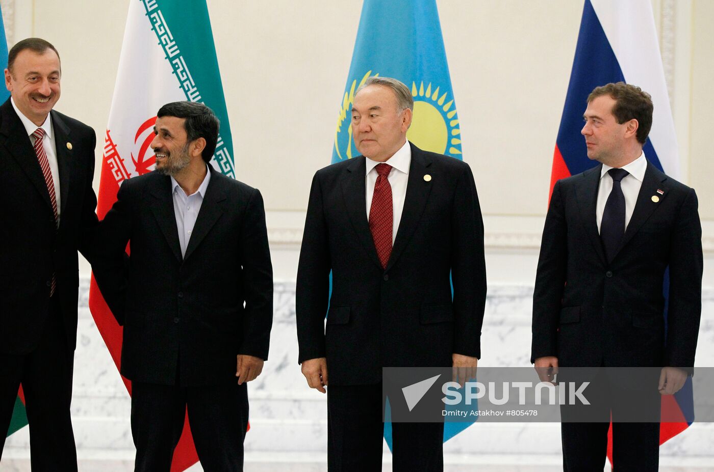 Dmitry Medvedev at Caspian states' summit in Baku