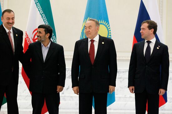 Dmitry Medvedev at Caspian states' summit in Baku