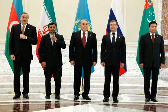Dmitry Medvedev at Caspian states' summit in Baku