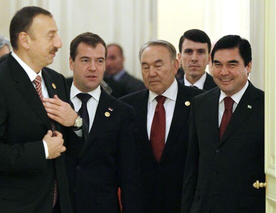 Dmitry Medvedev at Caspian states' summit in Baku