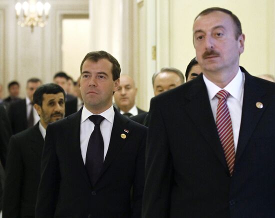 Dmitry Medvedev at Caspian states' summit in Baku