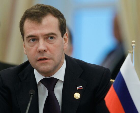 Dmitry Medvedev at Caspian states' summit in Baku