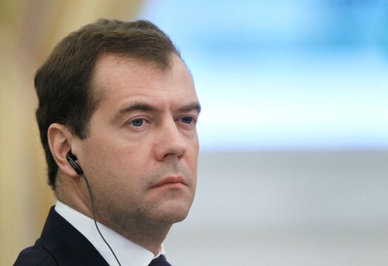 Dmitry Medvedev at Caspian states' summit in Baku