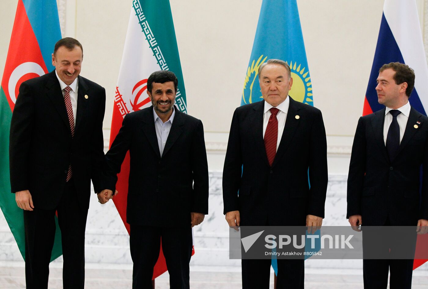 Dmitry Medvedev at Caspian states' summit in Baku