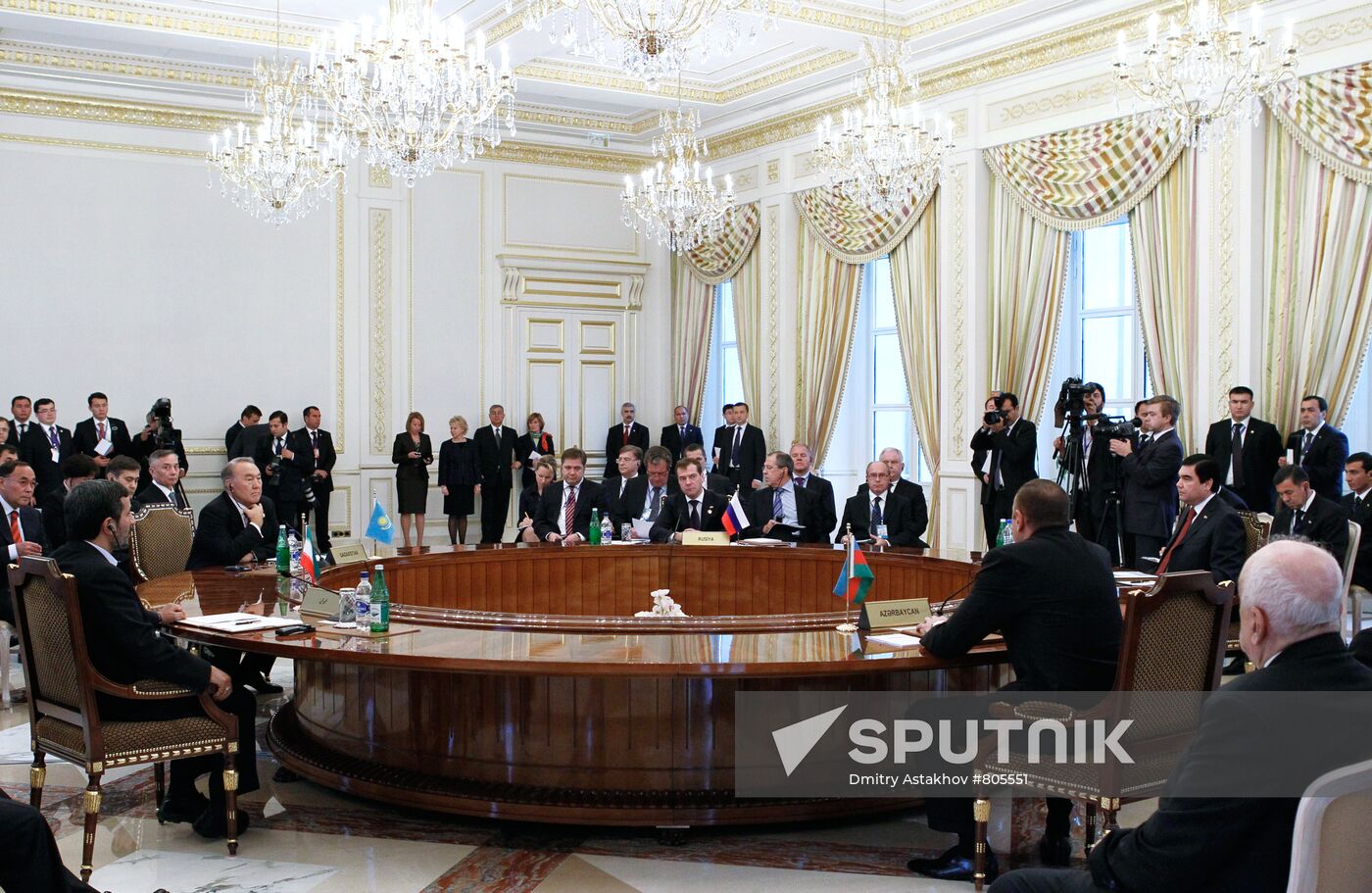 Dmitry Medvedev at Caspian states' summit in Baku