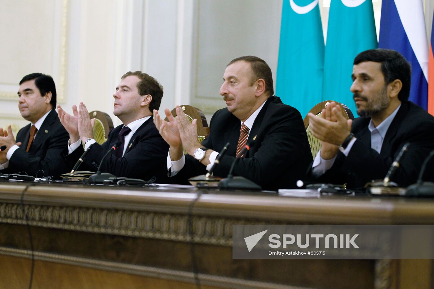 Dmitry Medvedev at Caspian states' summit in Baku